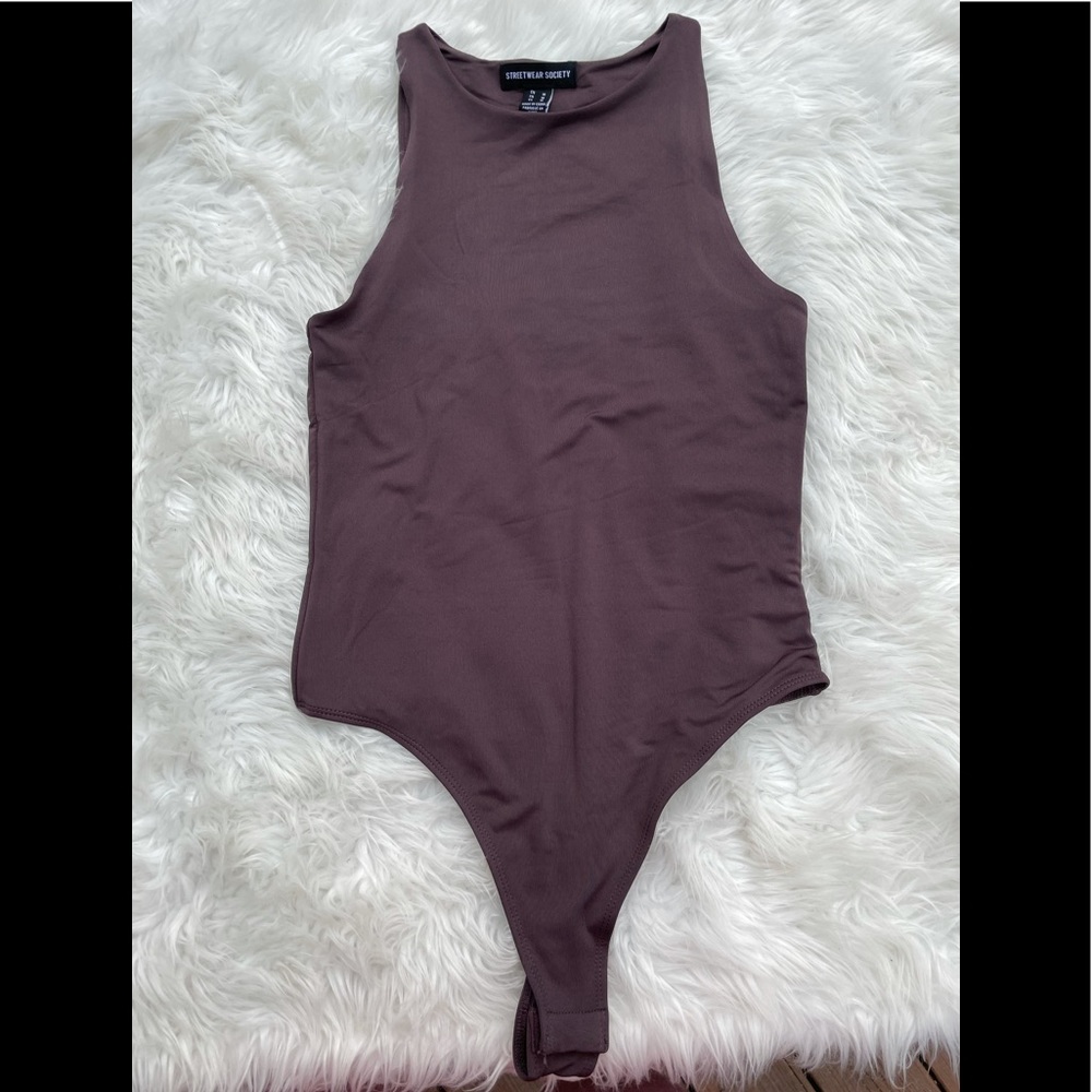 High neck chocolate bodysuit